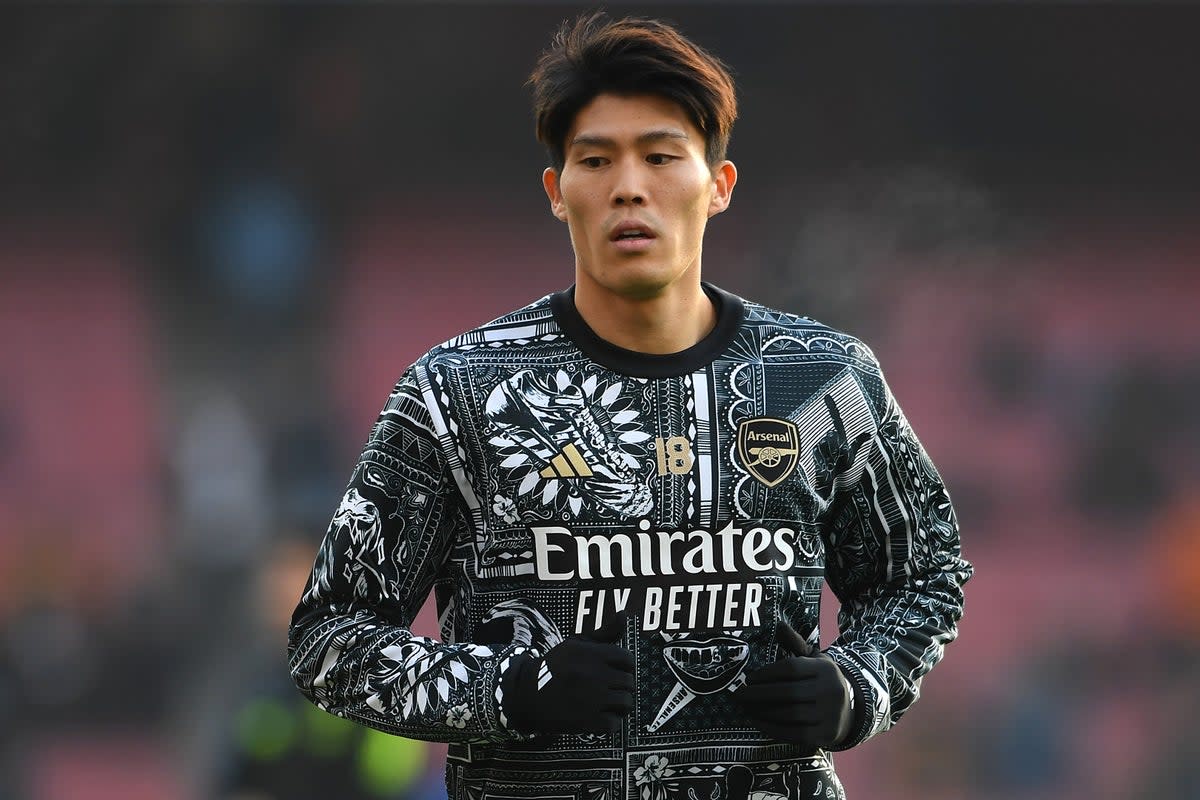 Takehiro Tomiyasu picked up a niggle while on international duty (Arsenal FC via Getty Images)