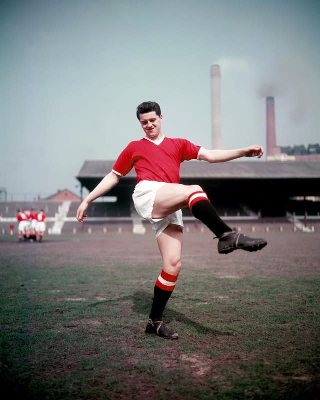 Manchester United&#x002019;s Tommy Taylor scored a hat-trick in a 5-1 World Cup qualifier victory over Ireland in 1957