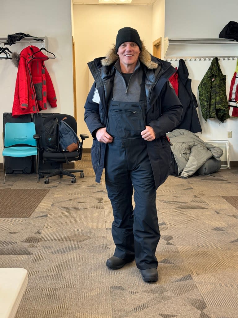 Hemmer suited up to beat the extreme Arctic-region cold. Courtesy of Fox