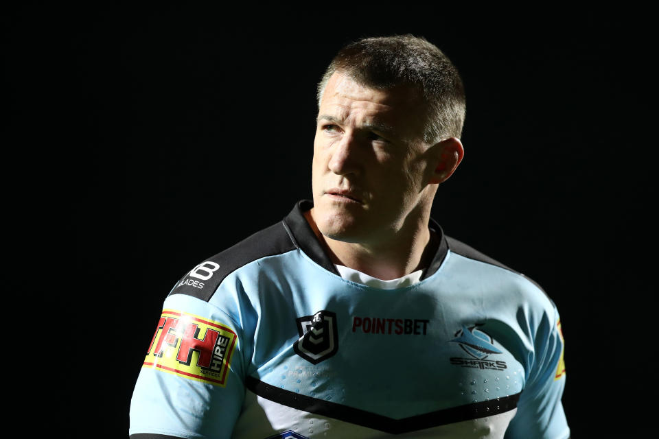 Paul Gallen looks on before the NRL Elimination Final match.