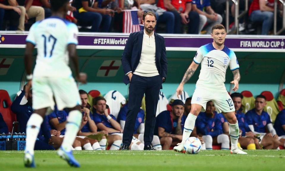 Gareth Southgate looks on during England’s goalless draw with the USA