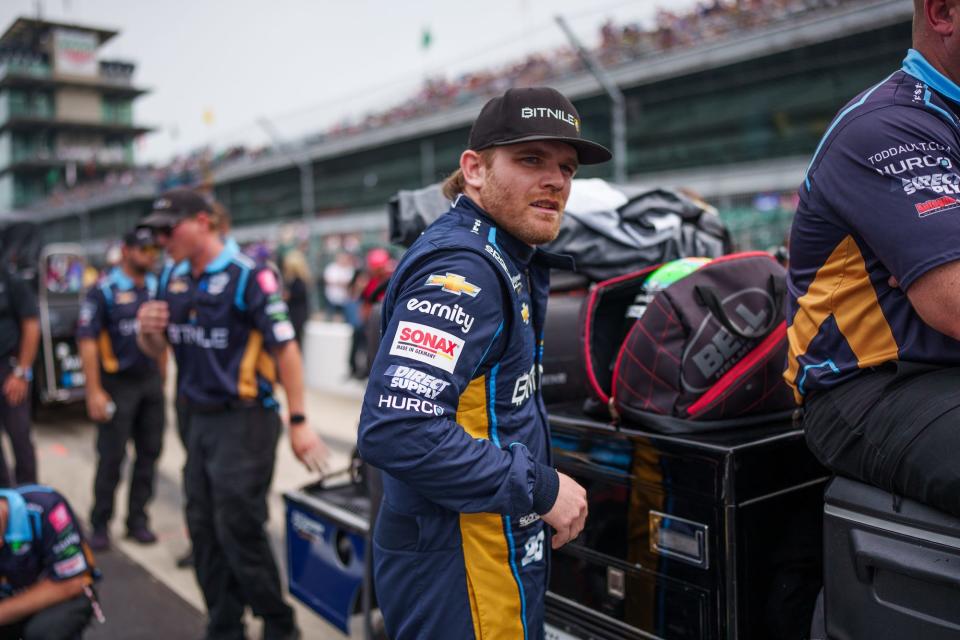 Ed Carpenter Racing driver Conor Daly (20)prepares for his run Saturday, May 21, 2022, during qualifying for the 106th running of the Indianapolis 500 at Indianapolis Motor Speedway.