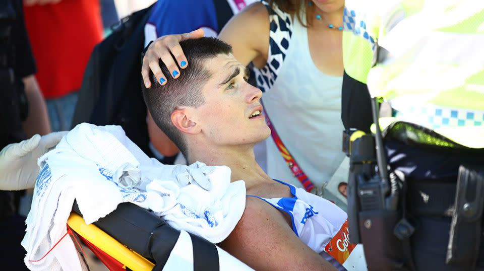 Hawkins was taken to hospital after the collapse. Source: Getty