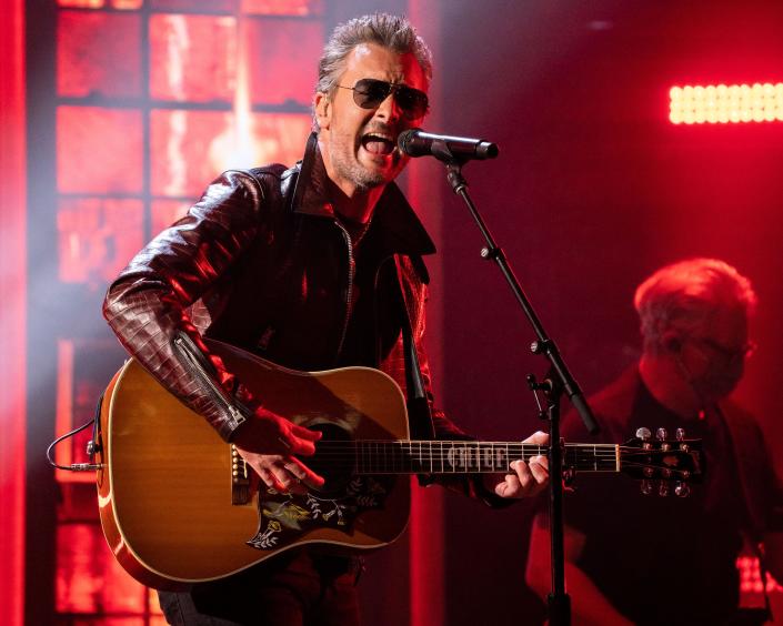 Eric Church performs during a taping for the 56th ACM Awards at the Ryman Auditorium in Nashville, Tenn., Friday, April 16, 2021.