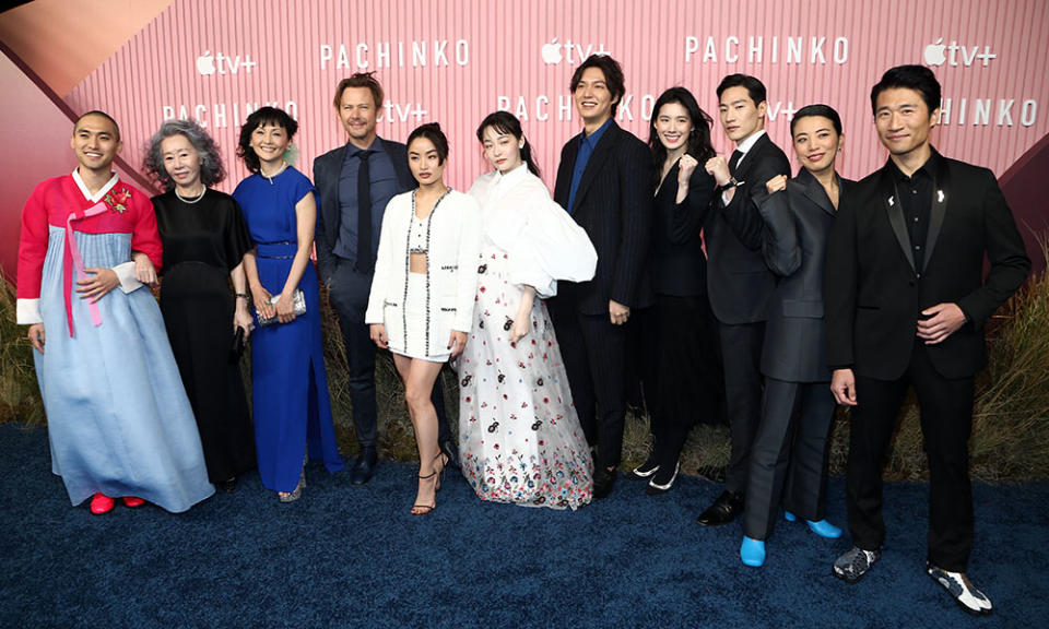 Jin Ha, Yuh-jung Youn, Kaho Minami, Jimmi Simpson, Anna Sawai, Minha Kim, Lee Min-ho, Jung Eun-chae, Steve Sanghyun Noh, Inji Jeong and Soji Arai - Credit: Tommaso Boddi/FilmMagic