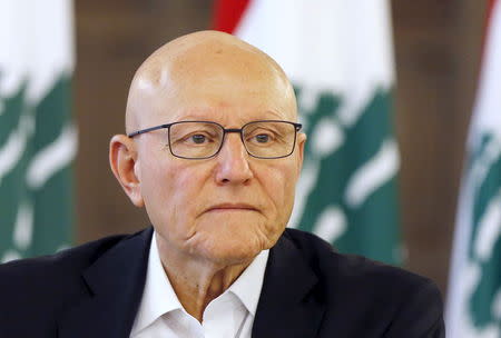 Lebanon's Prime Minister Tammam Salam attends a news conference at the government palace in Beirut, Lebanon, August 23, 2015. REUTERS/Mohamed Azakir