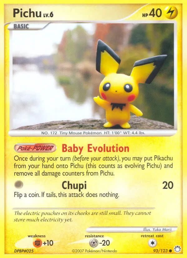 A Pichu Pokemon card.