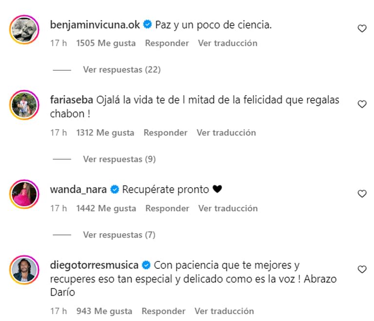 Los comentarios de apoyo que recibió el conductor en redes