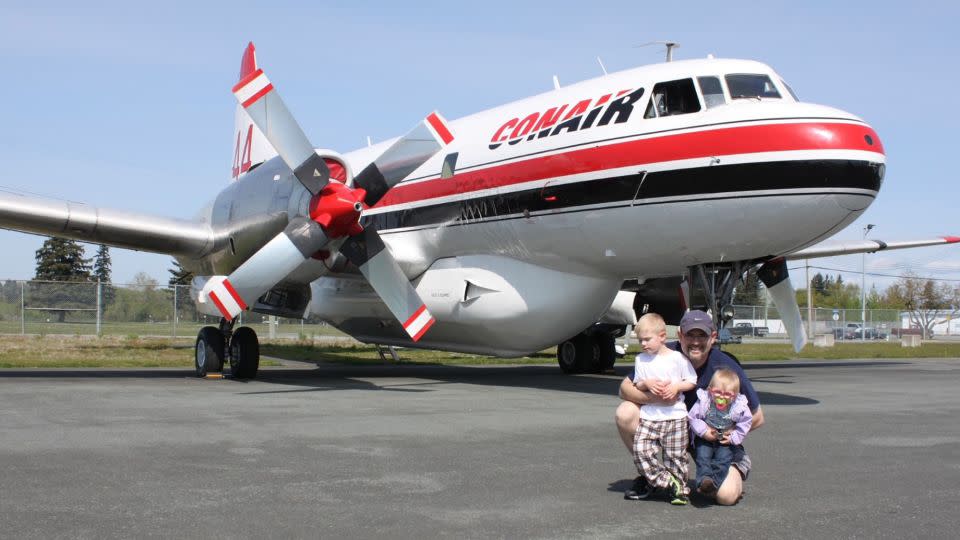 Aerni posed for a photo with his daughter and son too. - Courtesy Brian Aerni