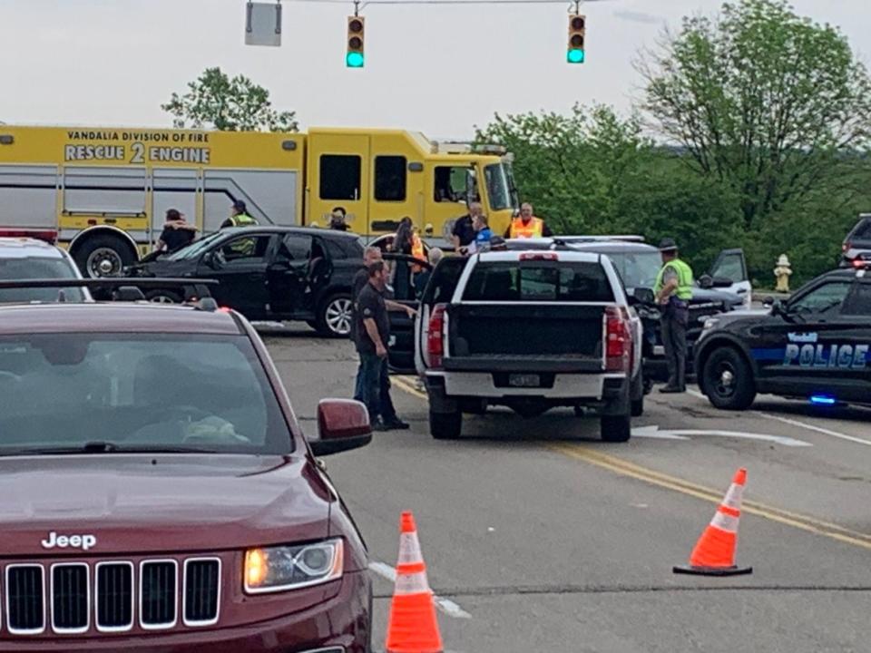 A Vandalia police officer was involved in a crash Friday afternoon.