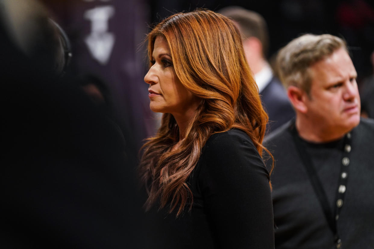 ESPN sideline reporter Rachel Nichols is under fire within the company for comments she made about her fellow ESPN employee and NBA reporter Maria Taylor. (Photo by Cassy Athena/Getty Images)