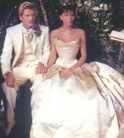 <p>David Beckham/Instagram</p> David and Victoria Beckham's wedding