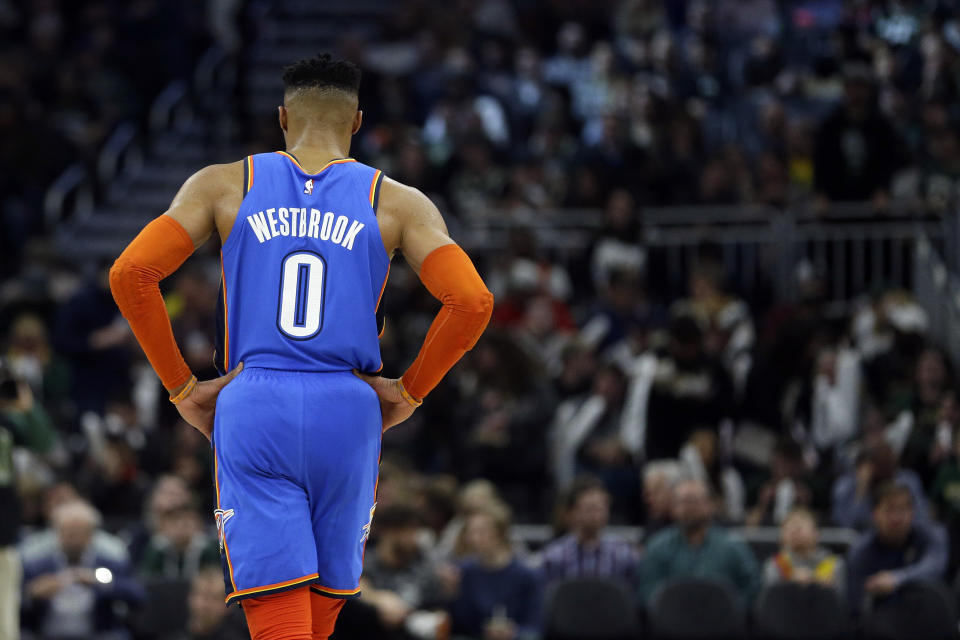 Russell Westbrook. (AP Photo/Aaron Gash)