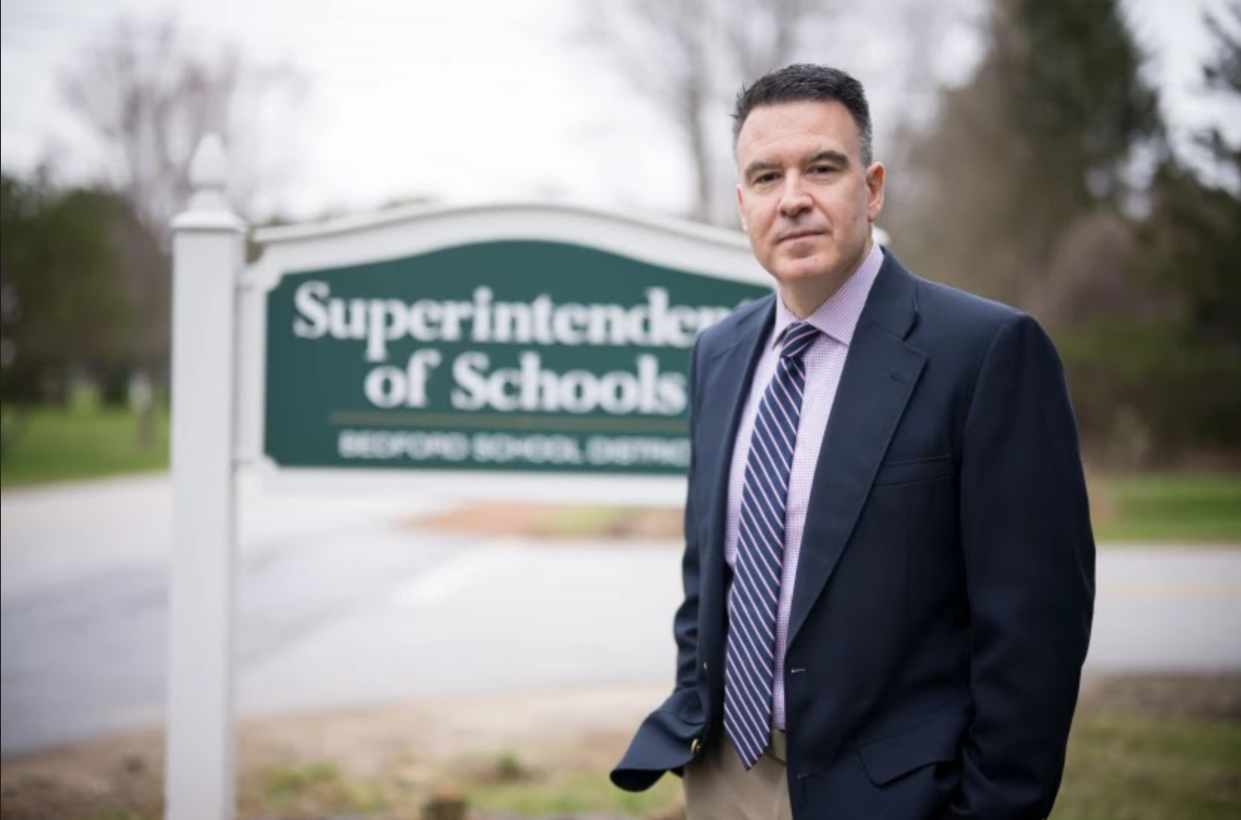 “In public ed, you are exposed to people from all walks of life, and people with different faiths and people with different beliefs,” says Bedford Superintendent Mike Fournier, who runs a district of more than 4,000 students. “You can either choose to take your value system and try and force that on other people, or you can decide that there are some values that we all share together, and use that as your foundation.”