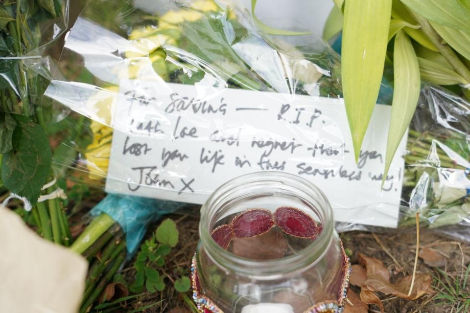 Tributes have been left at the scene of Sabina Nessa’s murder (PA) (PA Wire)