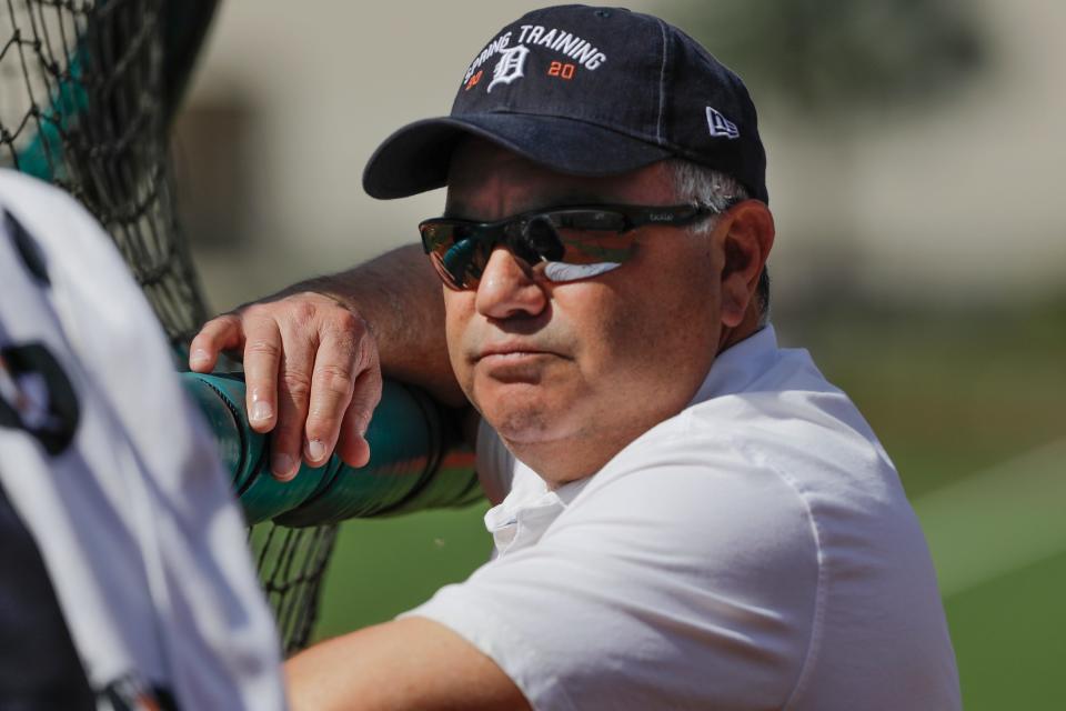 In this file photo, Detroit Tigers general manager Al Avila watches batting practice during a spring training baseball workout in Lakeland. The Detroit Tigers fired general manager Al Avila on Wednesday, ending a seven-year tenure with no playoff appearances.