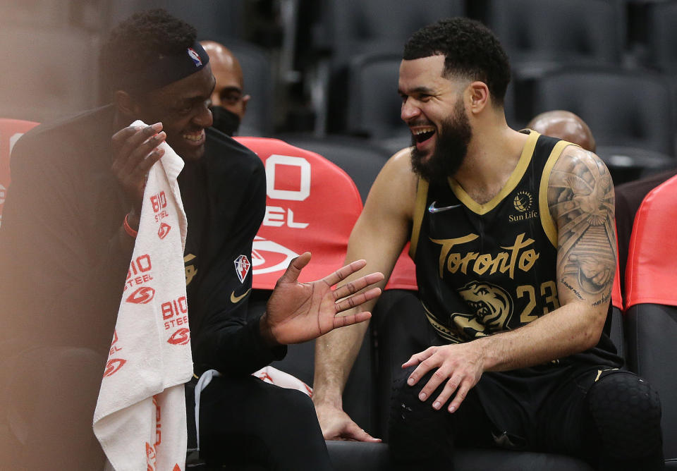 Pascal Siakam's recent emergence as a premier playmaker combined with Fred VanVleet's shooting ability has given the Raptors a truly dynamic 1-2 punch. (Getty)