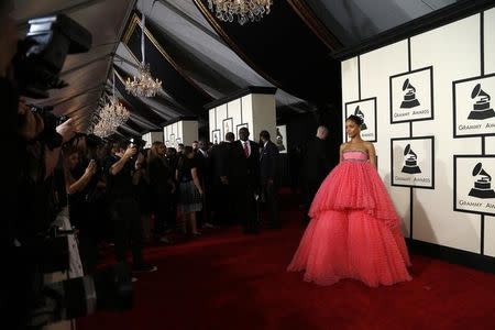 Singer Rihanna arrives at the 57th annual Grammy Awards in Los Angeles, California February 8, 2015. REUTERS/Mario Anzuoni