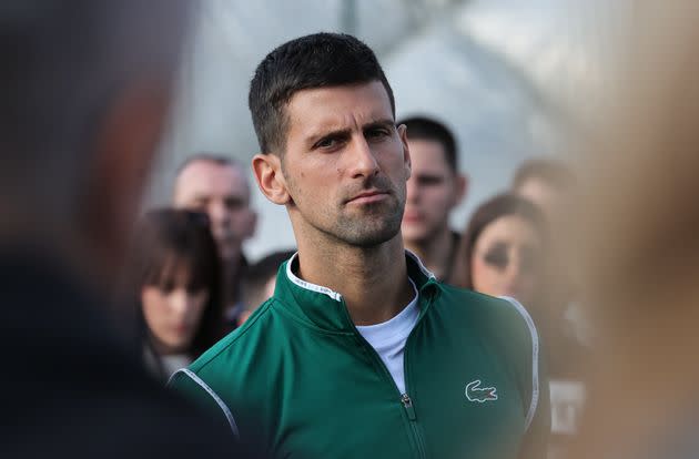 Djokovic attends a press conference at Novak Tennis Centre on Feb. 22 in Belgrade, Serbia. 