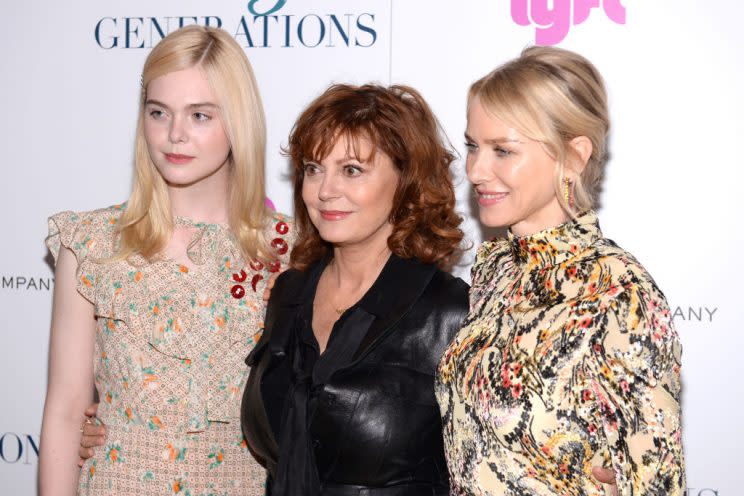 Elle Fanning,Susan Sarandon, and Naomi Watts.