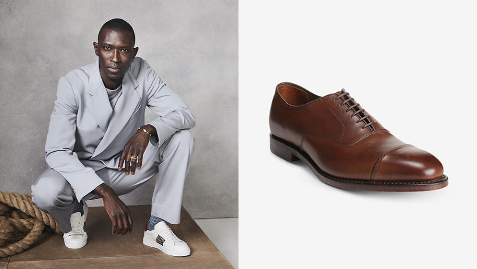 Cabral wearing his Farim sneakers (5); Allen Edmonds Park Avenue oxford (5). - Credit: Armando Cabral