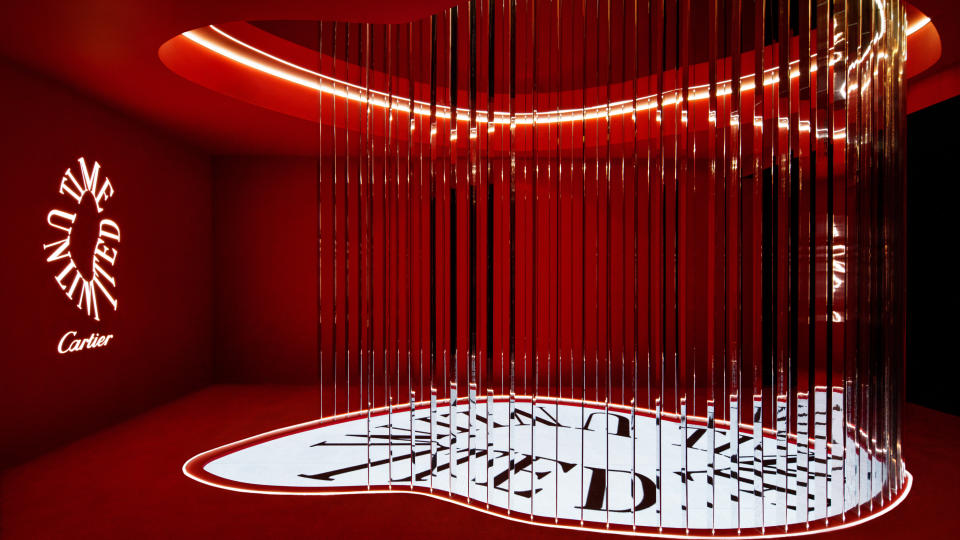 A photograph of the Cartier Time Unlimited exhibit in Miami