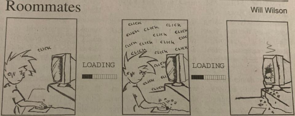 In college at the University of Connecticut, Will Henry Wilson drew a comic strip called "Roommates" for the campus newspaper. This is from the issue of Feb. 26, 2004.