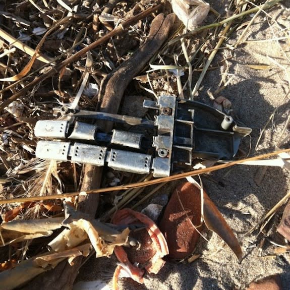 A helping hand: This prosthetic hand turned up at Great Kills Park beach in Staten Island.