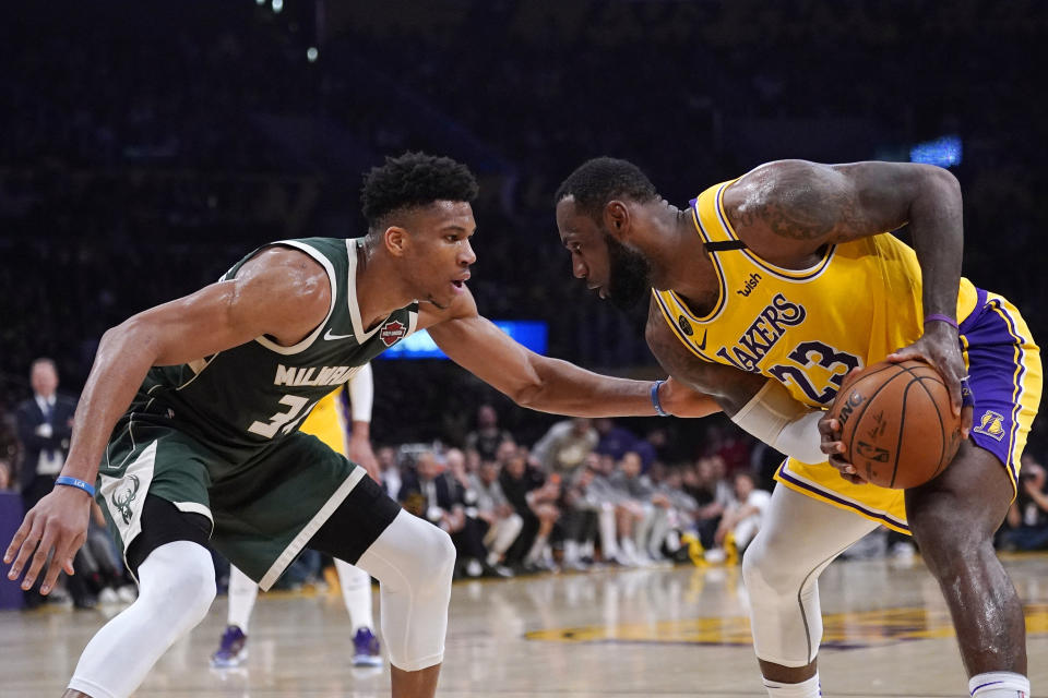 This would be fun to see in the NBA Finals. (AP Photo/Mark J. Terrill)