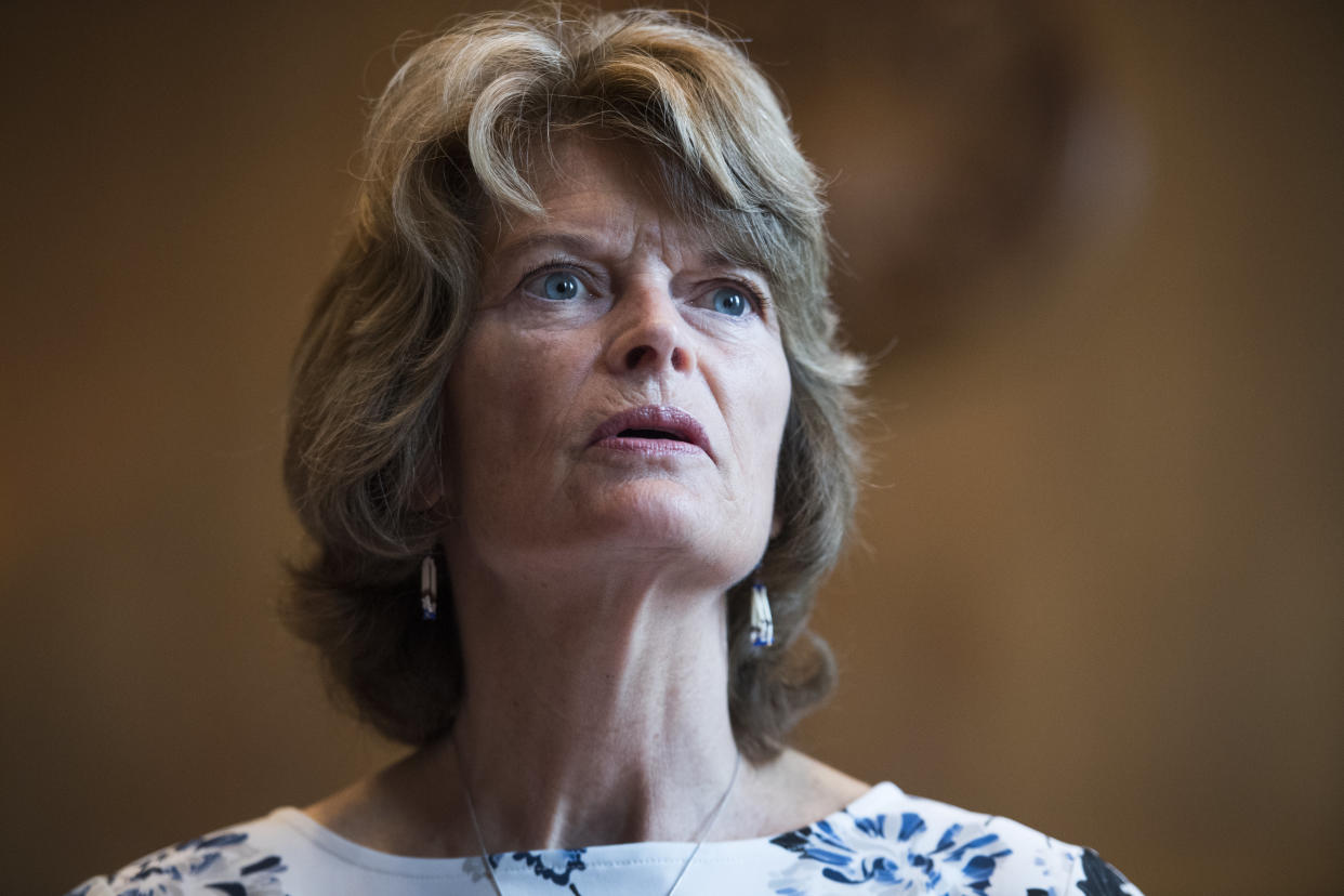 Sen. Lisa Murkowski (R-Alaska) has not said how she'll vote on Supreme Court nominee Brett Kavanaugh.&nbsp; (Photo: Tom Williams via Getty Images)