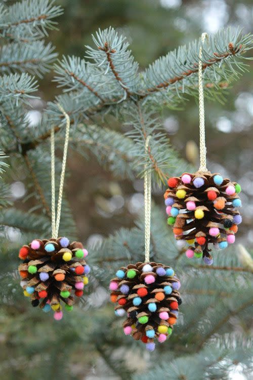 Pom Pom Pine Cone Ornament