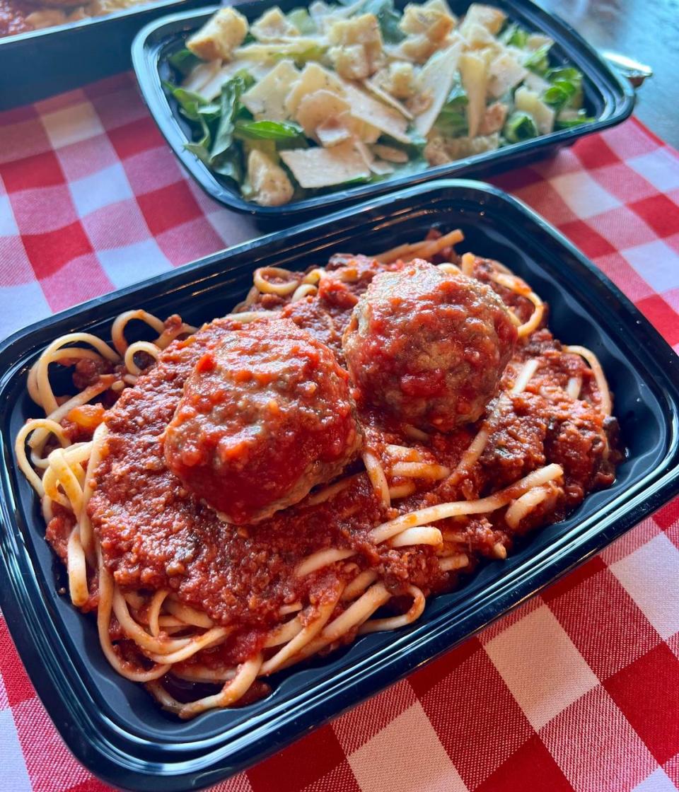 Tommy’s Italian will dish up tasty entrees in ready-to-go containers such as the Tommy’s Original (linguine, bolognese, meatballs and parmesan.) Grant Rosendahl/Tommy's Italian