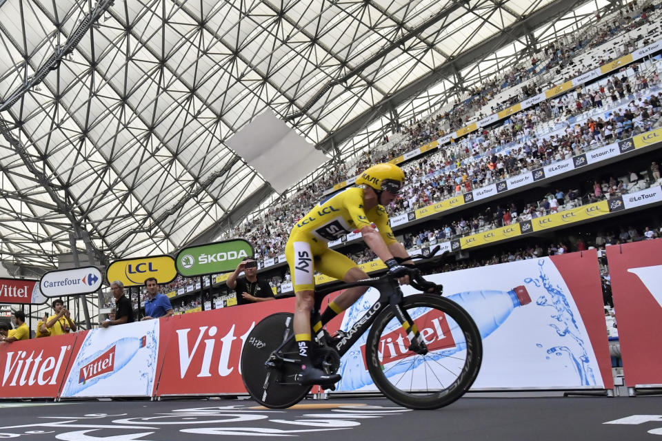 Chris Froome ne gardera pas de bons souvenirs du Vélodrome. Dans un stade clairsemé, le Britannique a été copieusement hué par une partie du public au départ du contre-la-montre à l’occasion de la 20e étape du Tour de France 2017. Ce qui le l’empêchera de remporter la Grande Boucle cette année-là. 