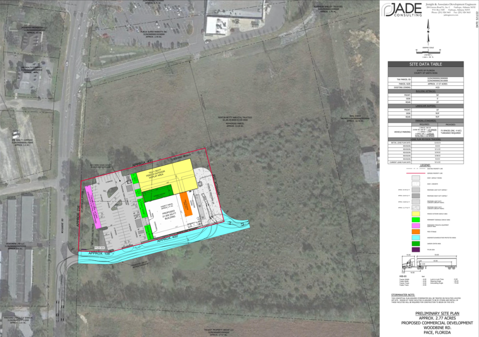 A conceptual design for a Tractor Supply Co. in Pace's five-points area.