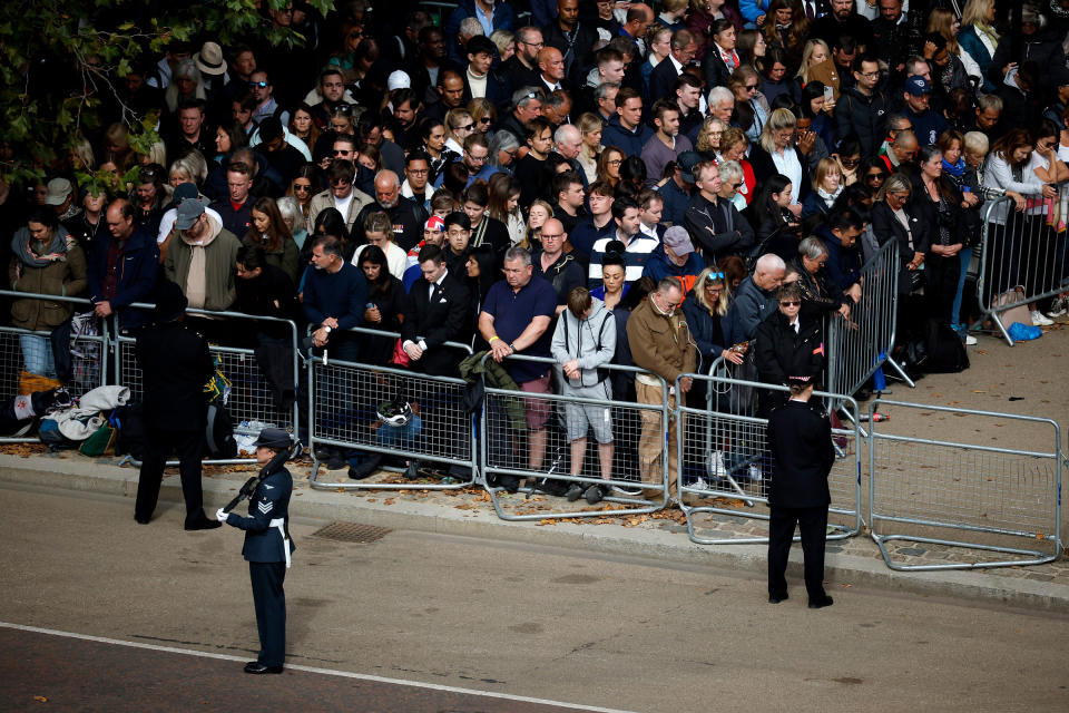 Mourners gathered in Windsor, England, ahead of Queen Elizabeth II's arrival in the city, where she will be interred on Sept 19, 2022.<span class="copyright">Chip Somodevilla—Getty Images</span>