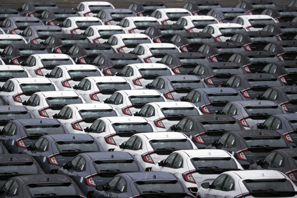 New cars at the port of Southampton, as the UK leaves the single market and customs union and the Brexit transition period comes to an end.