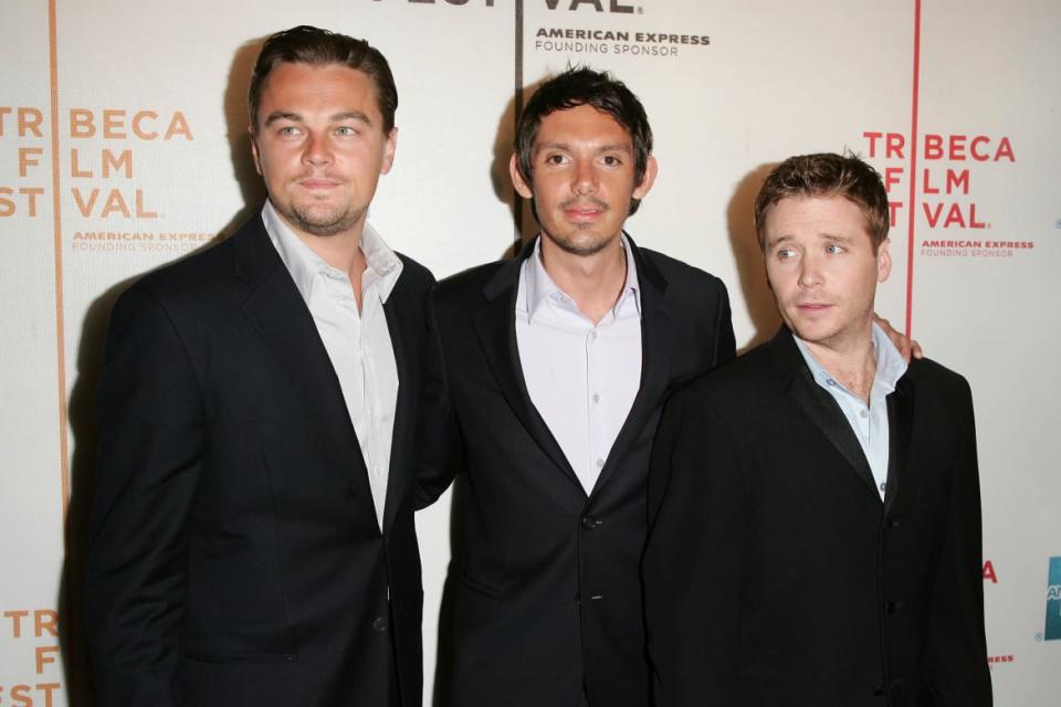 <div class="inline-image__caption"><p>Actors Leonardo DiCaprio and Lukas Haas pose with director Kevin Connolly at the premiere of <em>Gardener of Eden</em> at the 2007 Tribeca Film Festival on April 26, 2007, in New York City.</p></div> <div class="inline-image__credit">Bryan Bedder/Getty</div>