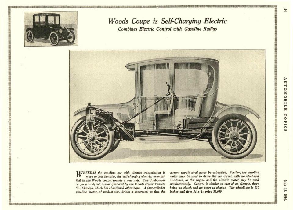 A newspaper clip of a self-charging electric car, invented by Granville T. Woods.