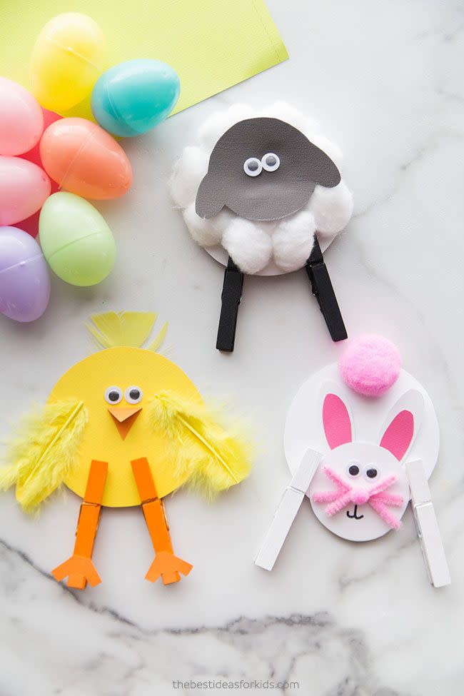 clothespin diy easter cards