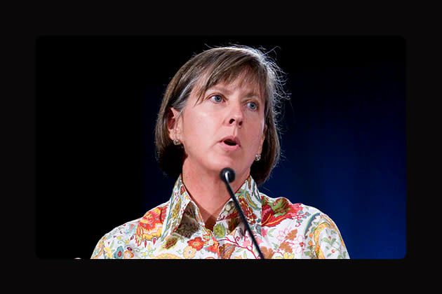 <p><b>Mary Meeker </b></p> <br><p>Mary Meeker is a former Wall Street securities analyst primarily associated with the Internet. Meeker became known as "Queen of the Net" after being dubbed so by Barron's Magazine in 1998. </p> <br><p>Meeker and Chris DePuy at Morgan Stanley, published "The Internet Report," a landmark Morgan Stanley industry report which became known as "the bible" for investors in the dot com boom and went into popular circulation - as a book, and on the web. </p> <br><p>Photo by James Duncan Davidson/O'Reilly Media, Inc via Wikimedia Commons. </p>