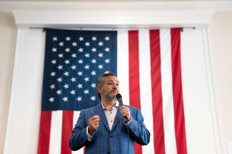 Sen. Ted Cruz speaks during a campaign event for Yesli Vega, a candidate for the 7th Congressional District in Fredericksburg, Va., on June 20, 2022.<span class="copyright">Nathan Howard—Getty Images</span>