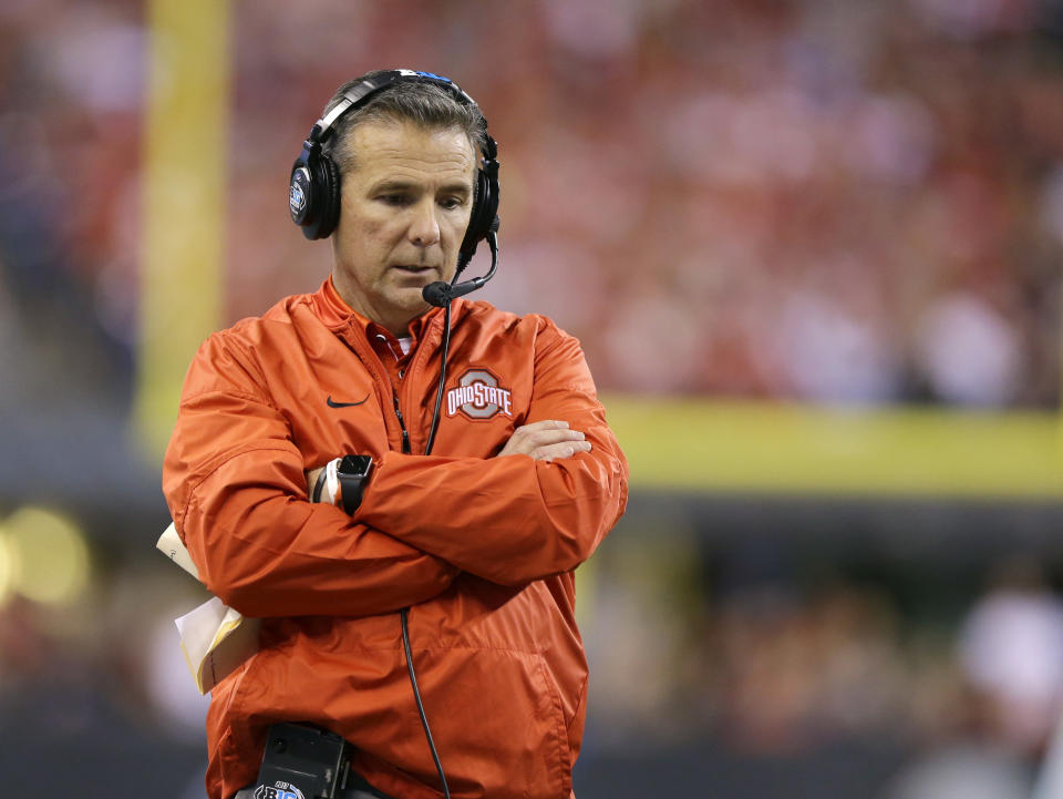 Urban Meyer is still awaiting his fate as the Ohio State Board of Trustees makes a decision on his future at the school. (AP)