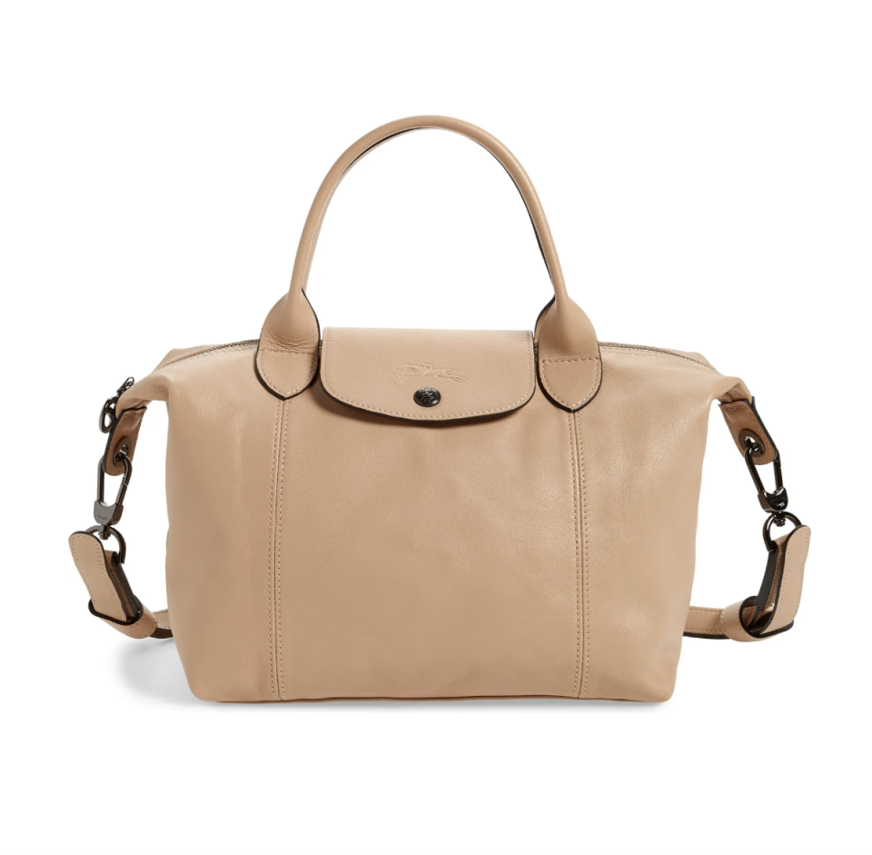 Le Pliage Cuir Leather Shoulder Bag (Nordstrom Exclusive)