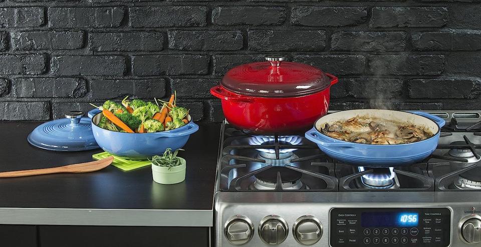 Lodge EC3CC43 Enameled Cast Iron Covered Casserole, 3.6 Quart, Red (Photo: Amazon)