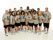 La foto de agosto pasado de los 15 concursantes que buscaban perder el sobrepeso que afectaba sus vidas. La gran mayoría lo consiguió. NBC/Chris Haston/SOLO USO EDITORIAL