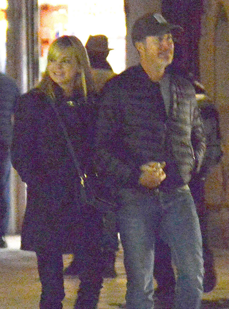 <p>That’s amore! The new couple walked hand in hand in Venice, Italy, on Thursday. The <em>Mom</em> actress, 40, and the cinematographer, 47, stepped out of their hotel for a late-night stroll. (Photo: Ciao Pix/Backgrid) </p>