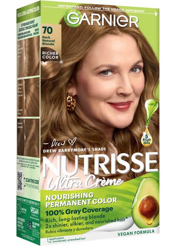 <p>Garnier Nutrisse</p> Drew Barrymore's shade of Nutrisse hair color