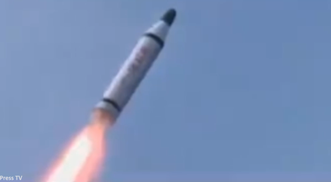 The North fired the missile to the north-east at about 6:30pm Saturday, the South's office of the Joint Chiefs of Staff said. Photo: YouTube