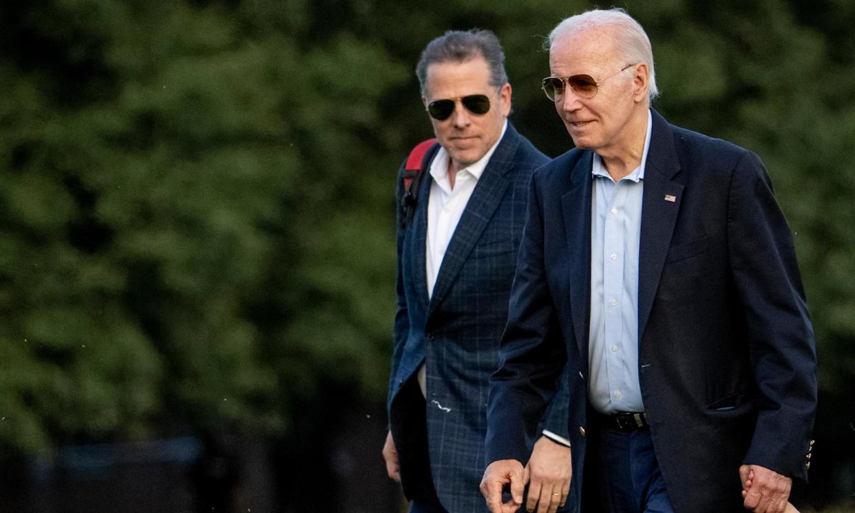 <span>Joe and Hunter Biden in Washington in June last year.</span><span>Photograph: Andrew Harnik/AP</span>