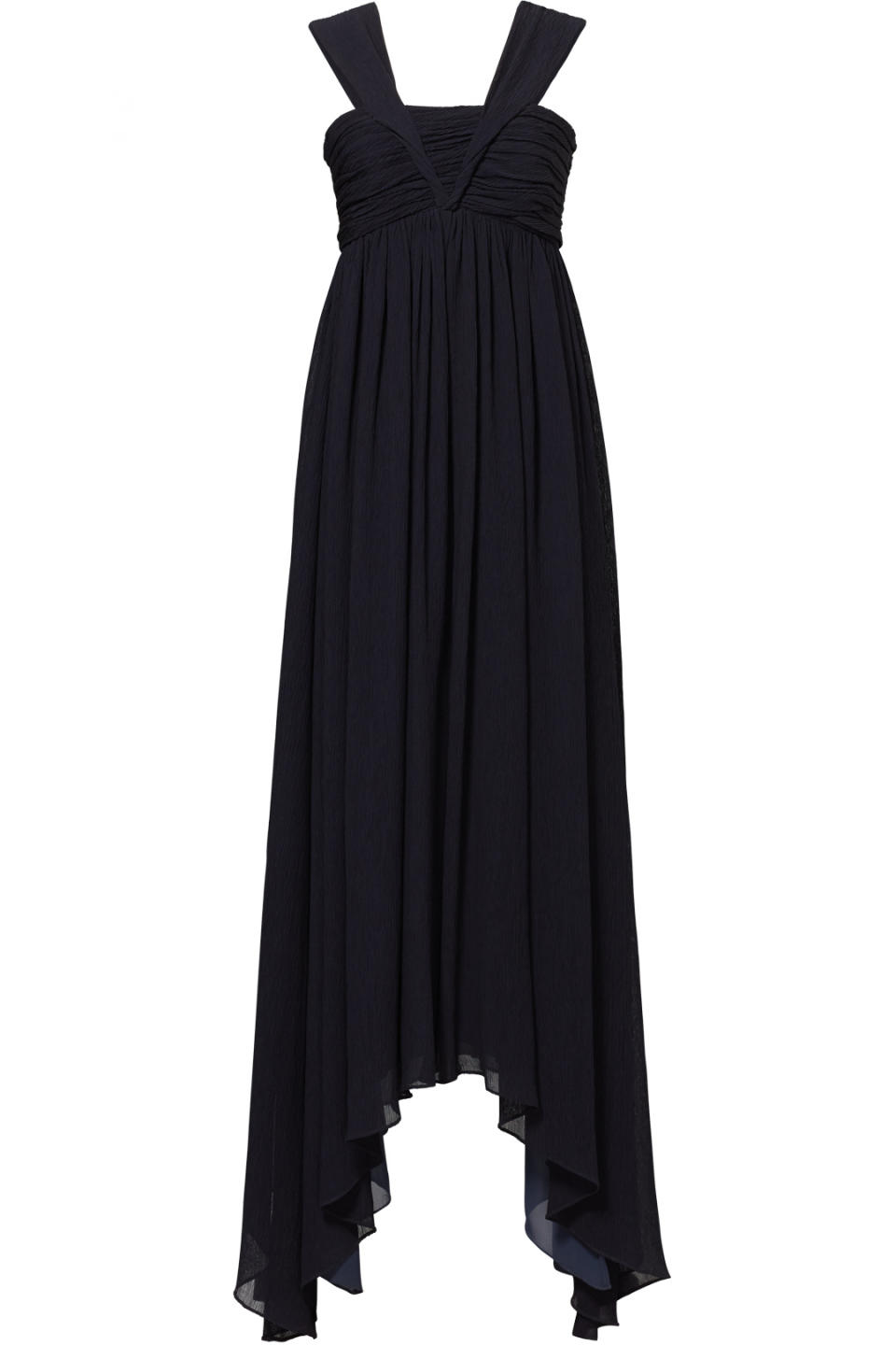 19) Navy Plisse Gown